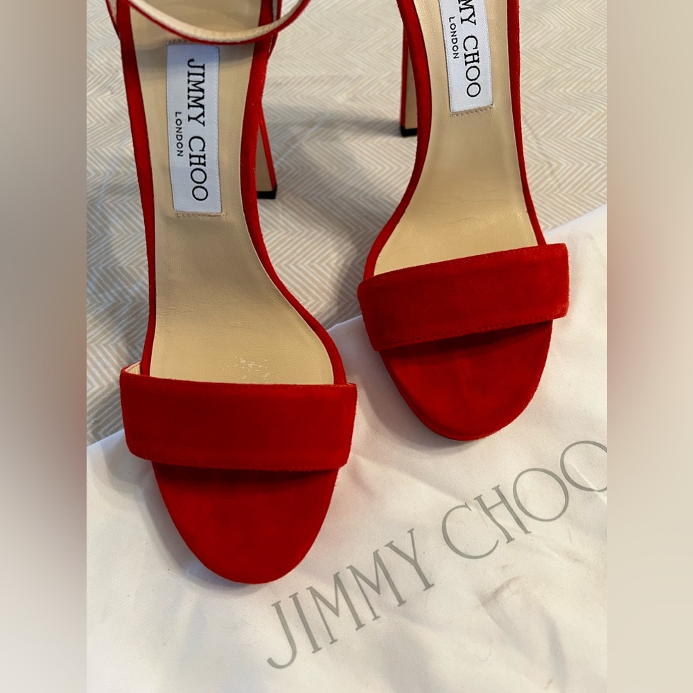 Jimmy Choo Misty Suede Platform Sandal in Red 9US/39EU